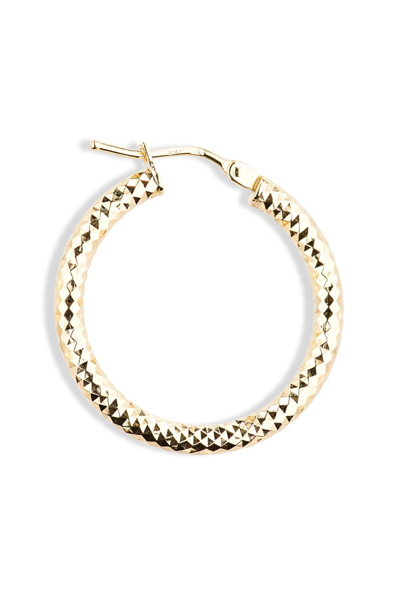 14K Gold Diamond Cut Hoop Earrings (Nordstrom Exclusive), Alternate, color, 14K YELLOW GOLD