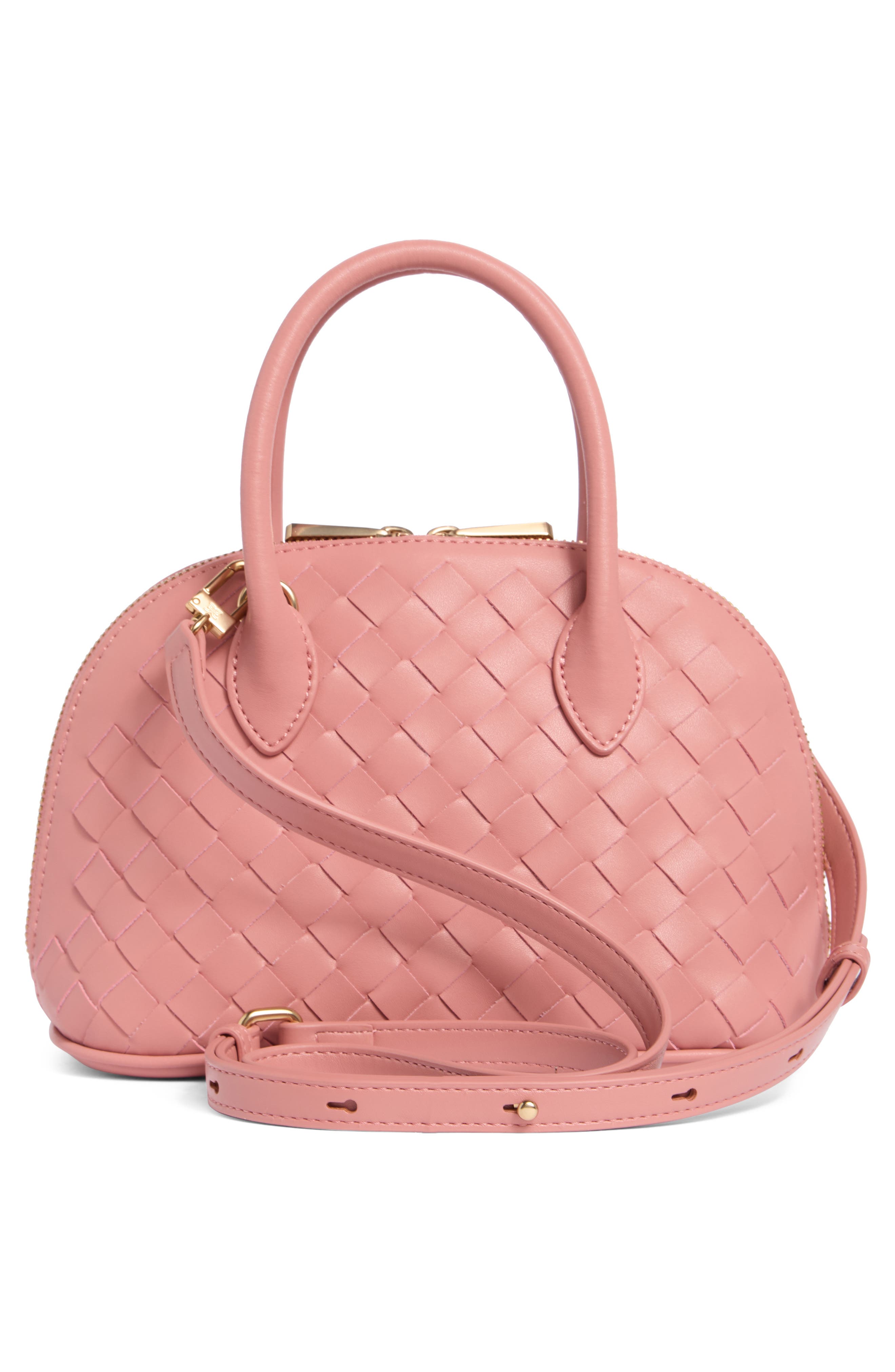 Sam Edelman Margo Mini Woven Satchel Bag, Alternate, color, Salmon