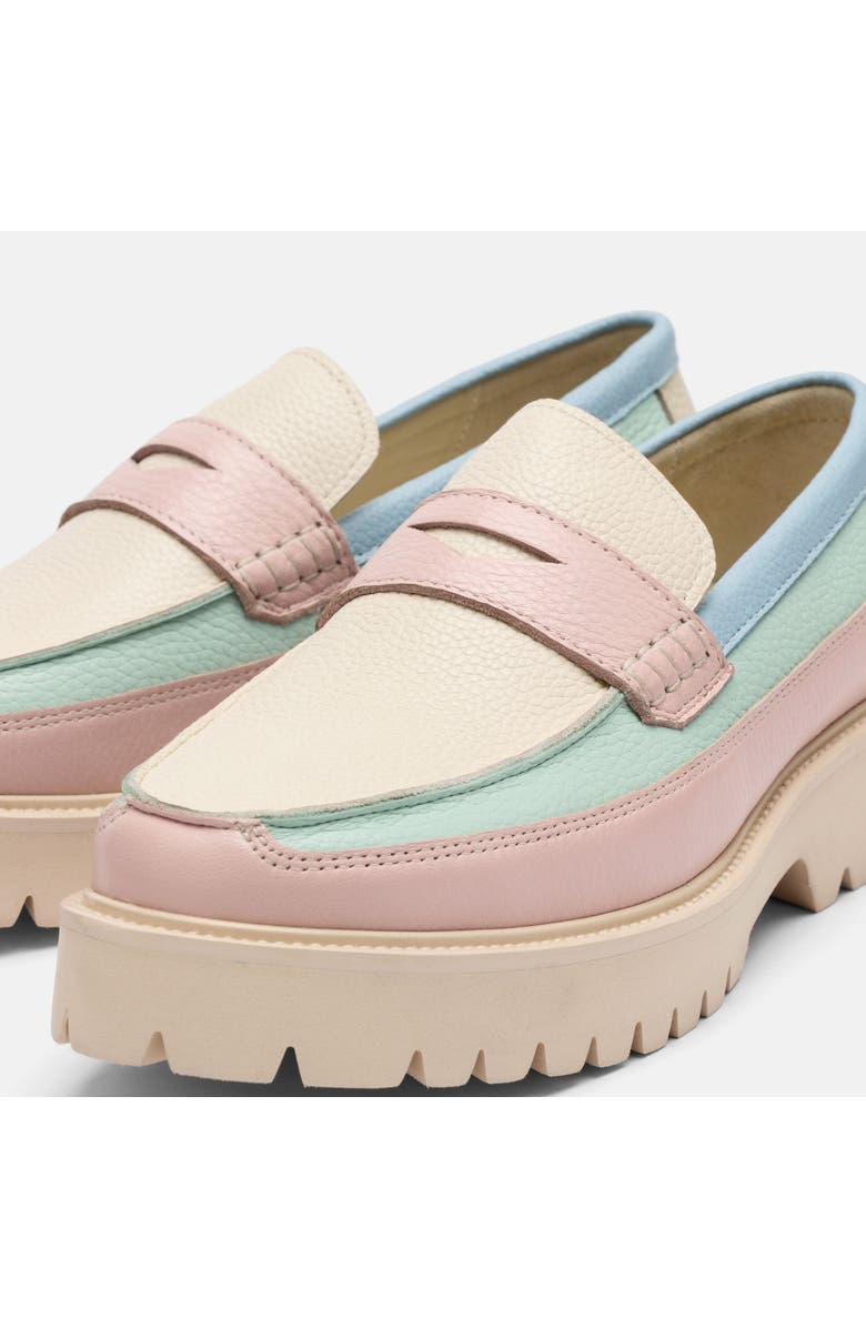 MARC NOLAN Ms. Adler Leather Lug Penny Loafers, Alternate, color, Pastel