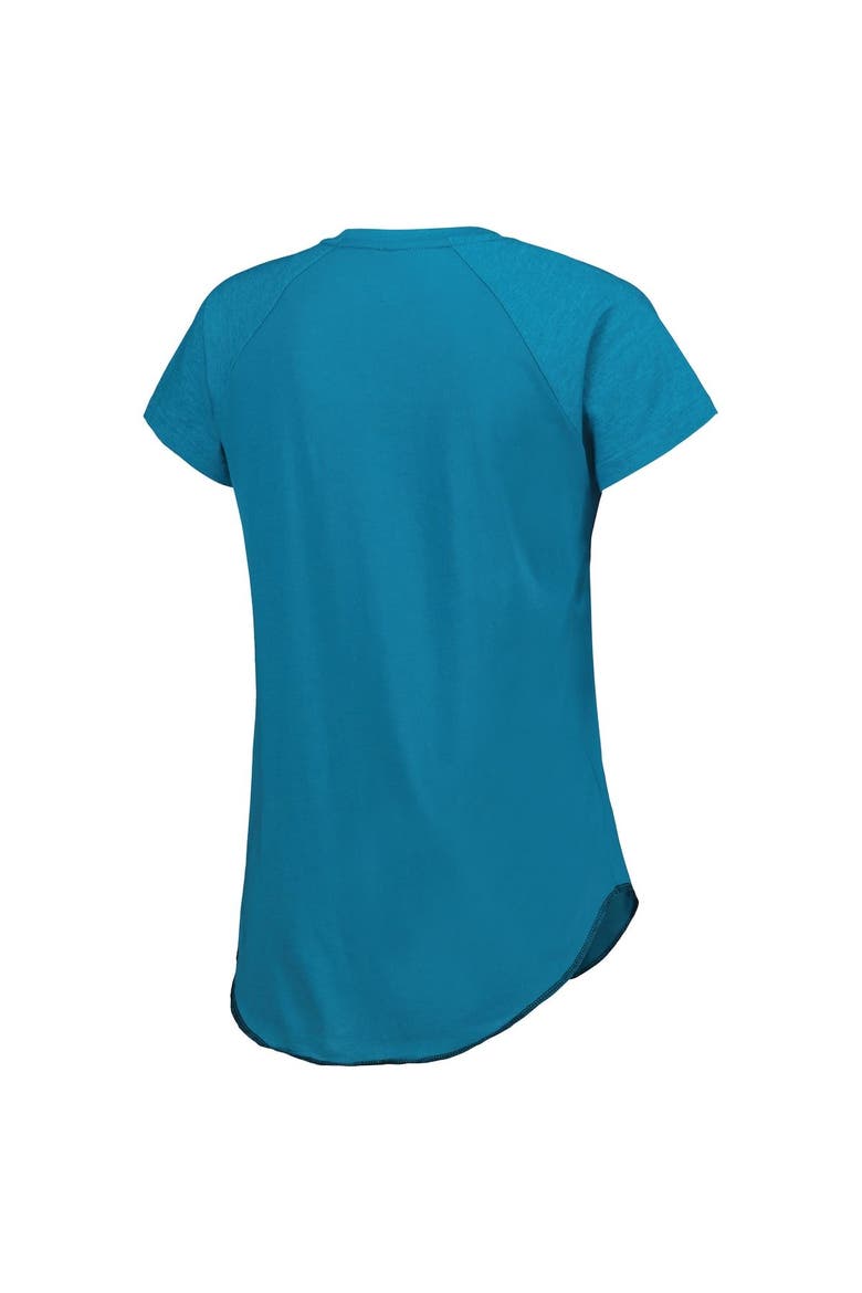 Women's Starter Teal San Jose Sharks Grand Slam Raglan Notch Neck T-Shirt, Alternate, color, Teal