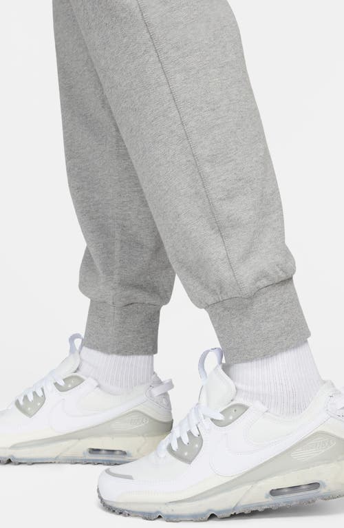 Nike Sportswear Club Tapered Logo-embroidered Cotton-jersey Sweatpants In Dk Grey Heather/white