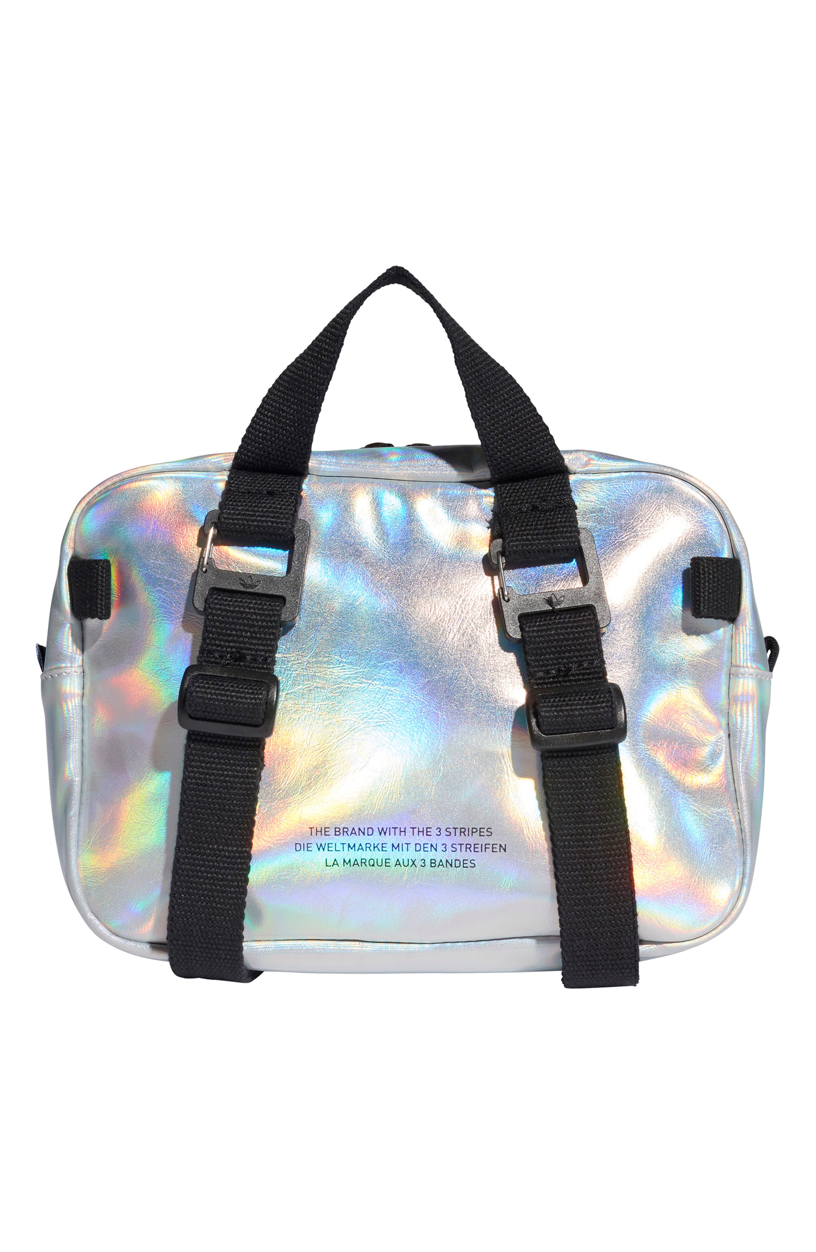 adidas Originals Mini Airliner Metallic Backpack, Alternate, color, 