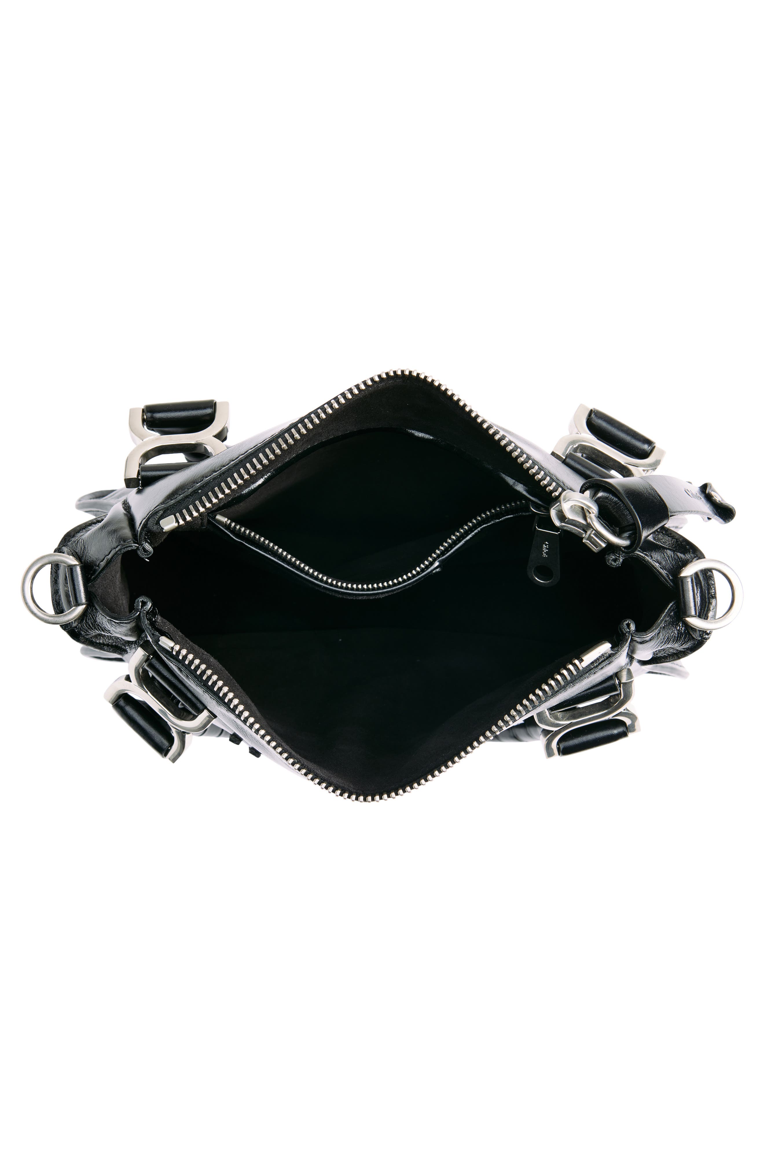 Chloé Small Marcie Leather Satchel, Alternate, color, Black