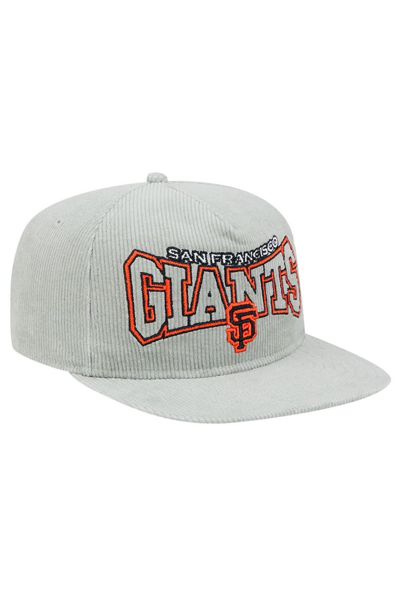 Men's New Era Gray San Francisco Giants Corduroy Golfer Snapback Hat, Alternate, color, Gray