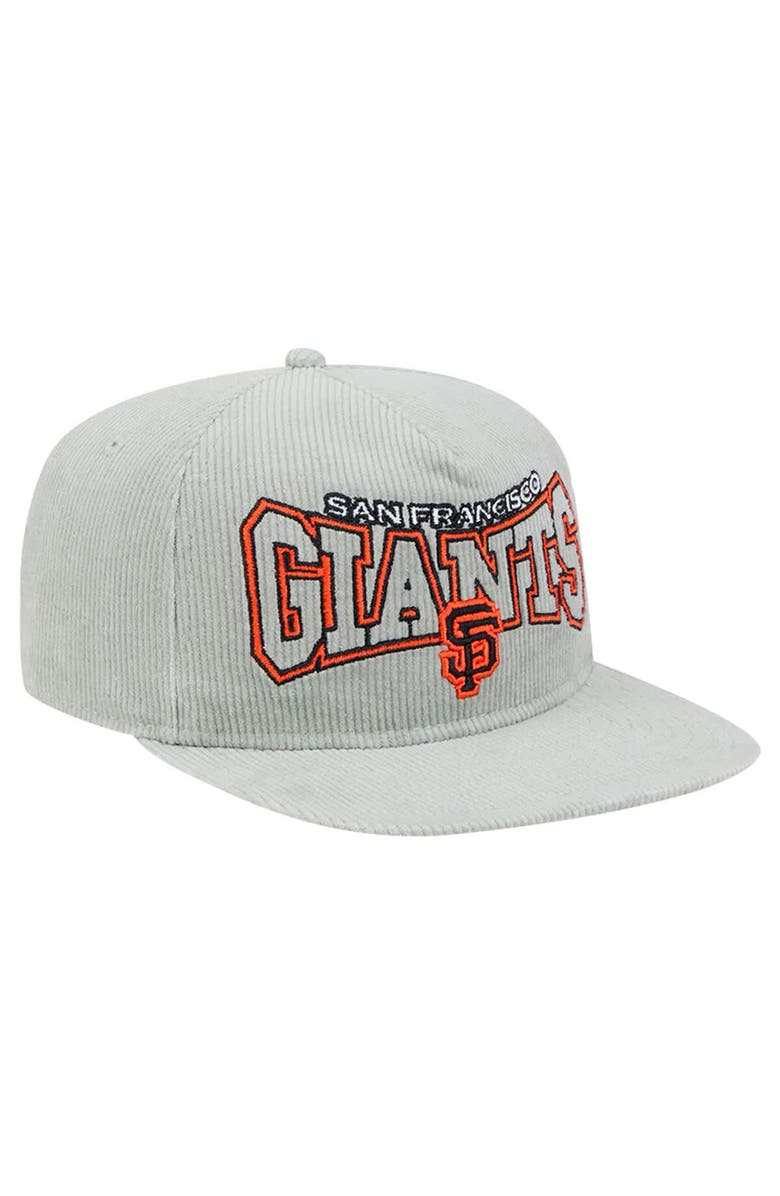 New Era Men's New Era Gray San Francisco Giants Corduroy Golfer Snapback Hat, Alternate, color, Gray
