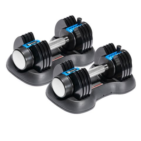 Adjustable Dumbbell Set 25lb Quick Adjust Strength Training Weights for Home Gym