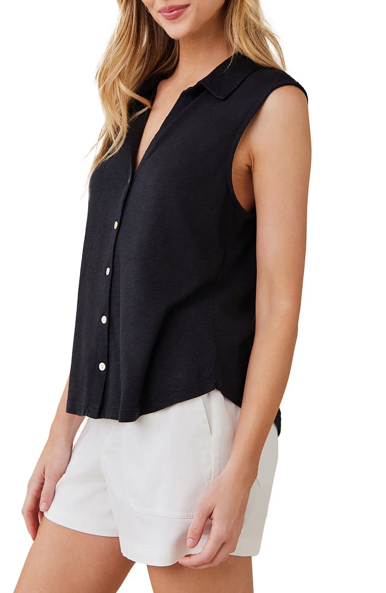 Bella Dahl Sleeveless Button-Up Slub Knit Top, Alternate, color,