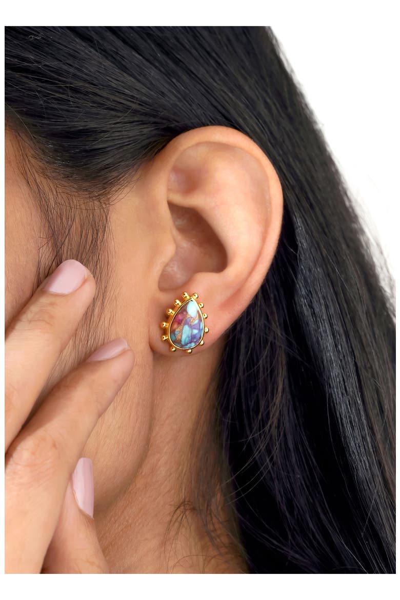 Mohave Turquoise Drop Earrings, Alternate, color, PINK