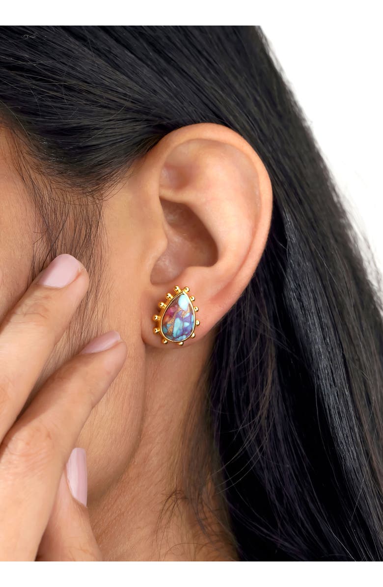 YS GEMS Mohave Turquoise Drop Earrings, Alternate, color, Pink