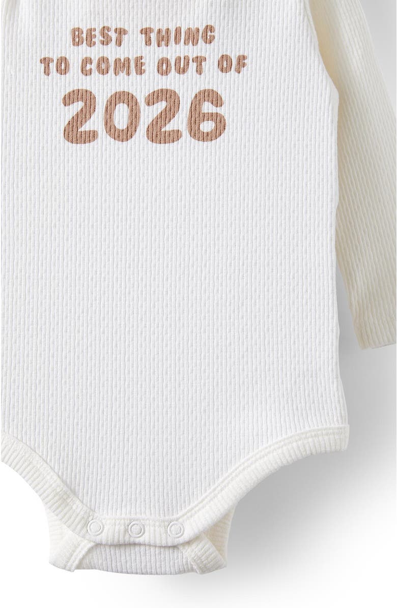 Cotton On Kids Organic Pointelle Long Sleeve Bubbysuit, Alternate, color, Milk Best Thing 2026