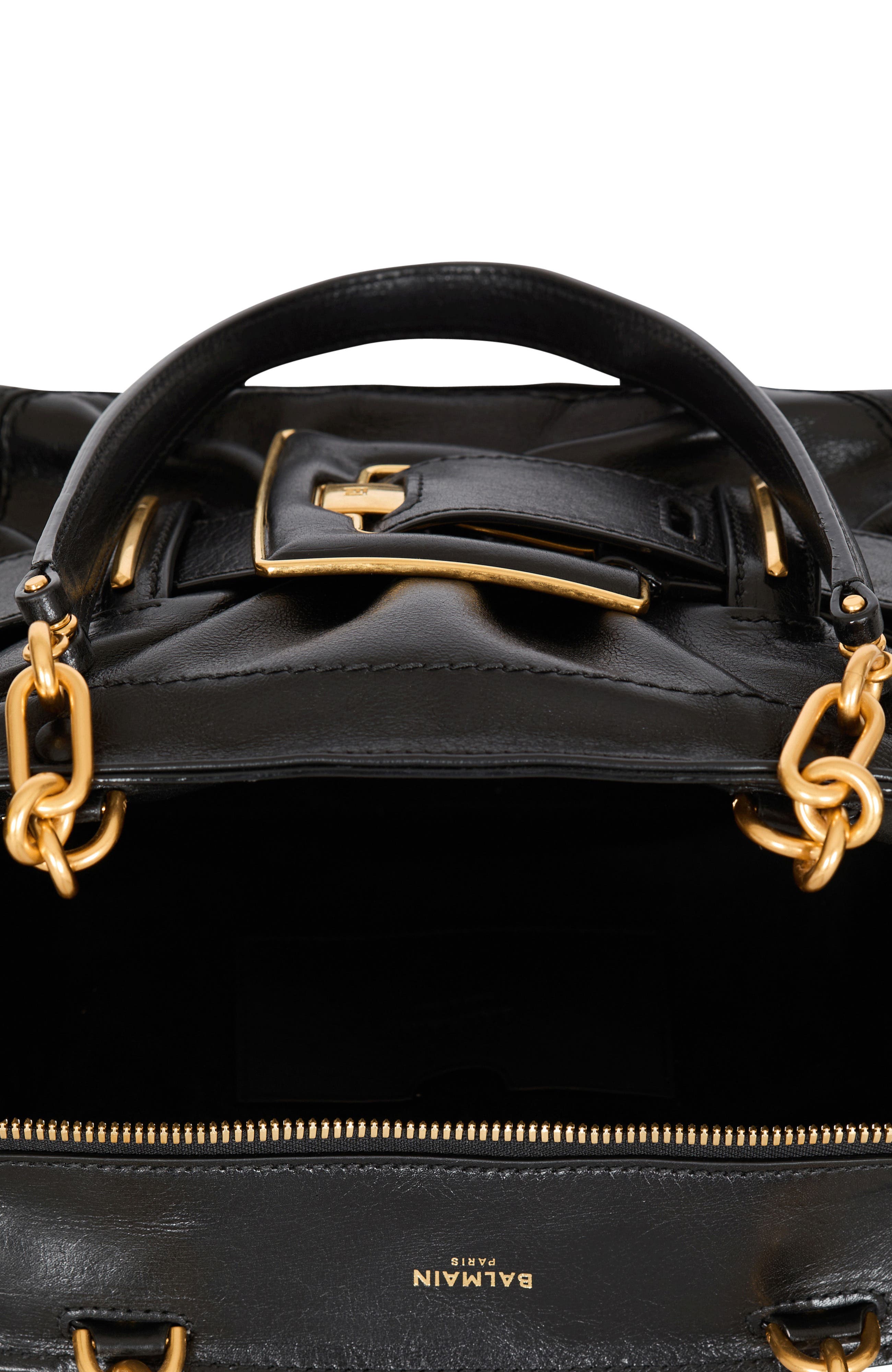 Balmain Calfskin leather Anthem bag, Alternate, color, Black