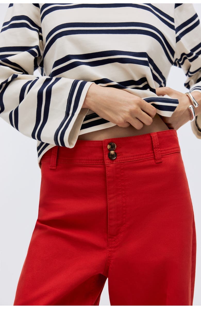 H&M Canvas Trousers, Alternate, color, Bright Red