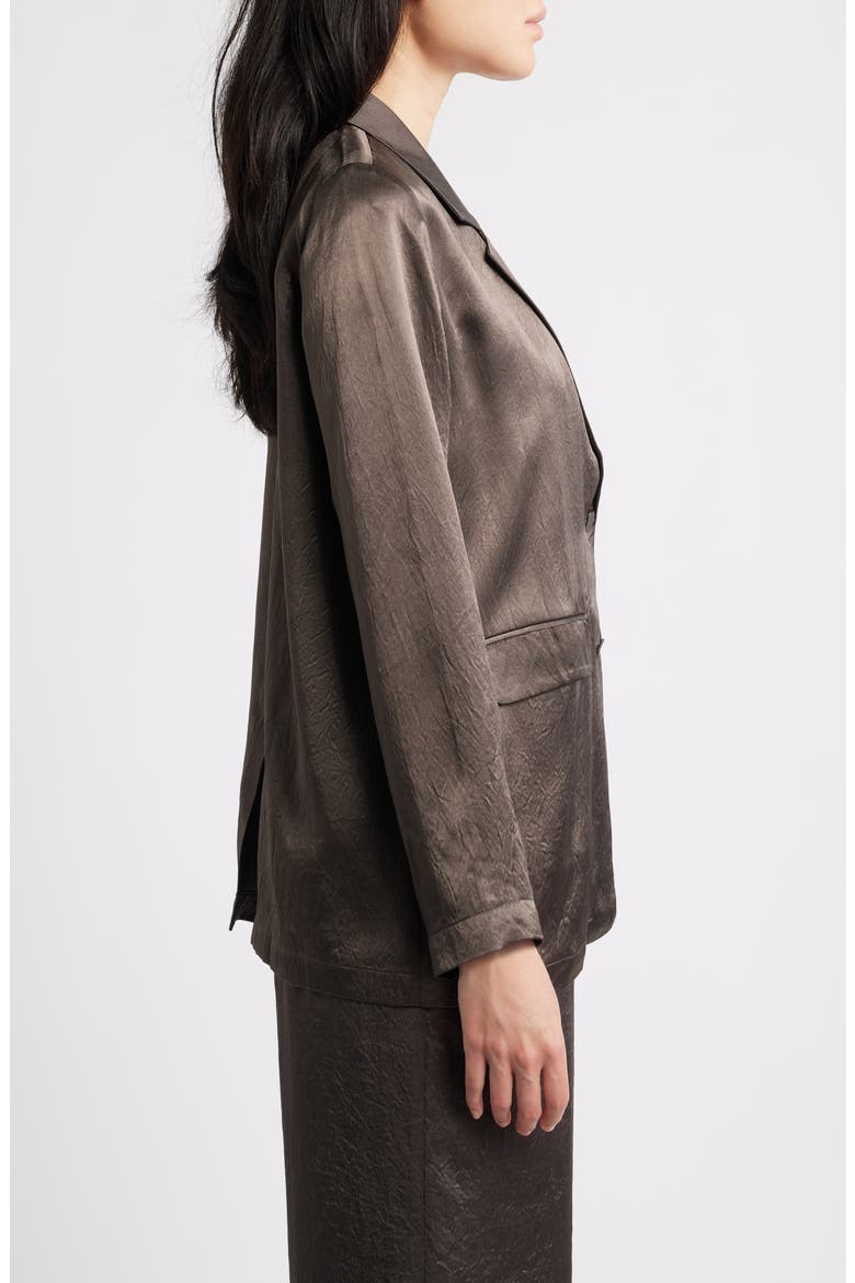 Crinkled Satin Blazer, Alternate, color, RYE