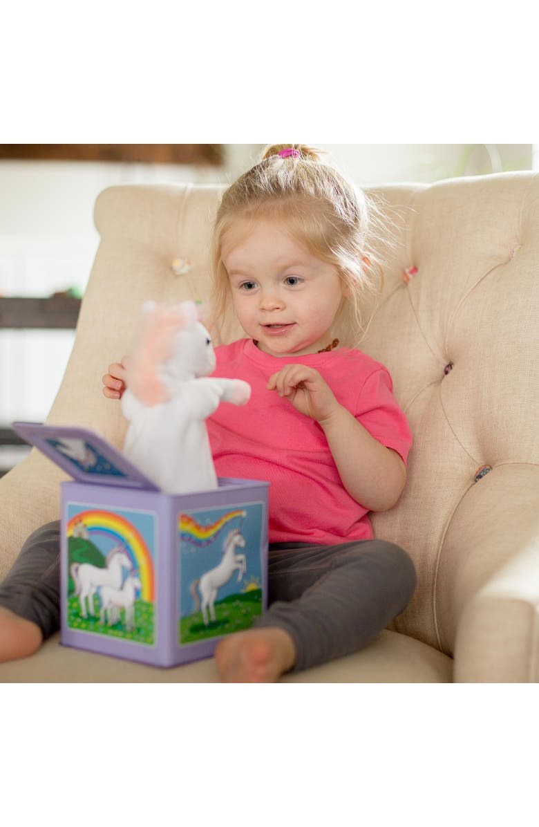 ZZDNU Jack Rabbit Creations Inc. Jack Rabbit Creations Unicorn Jack in The Box Toy, Alternate, color, Multicolored