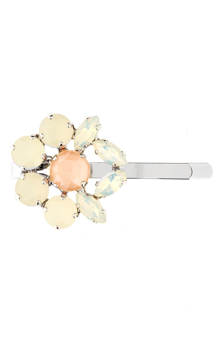 Simone Rocha Mini Heartbloom Hair Clip, Main, color, Sand Opal/ Clementine/ Pearl