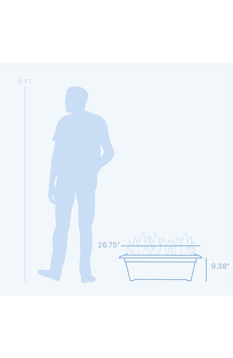 Bloem Dayton Large Window Deck Box Planter 27 Inch Blue, Alternate, color, Blue