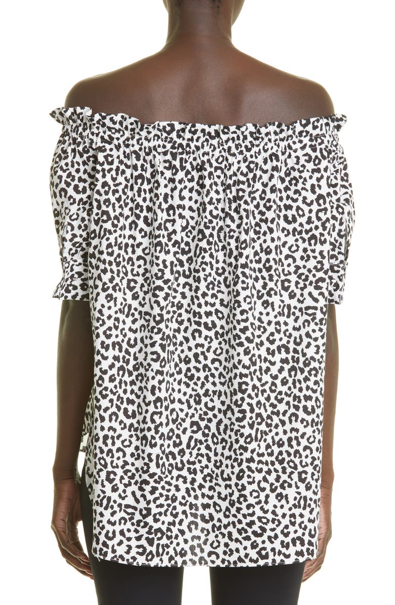 Adam Lippes Off the Shoulder High-Low Stretch Cotton Poplin Blouse, Alternate, color, 