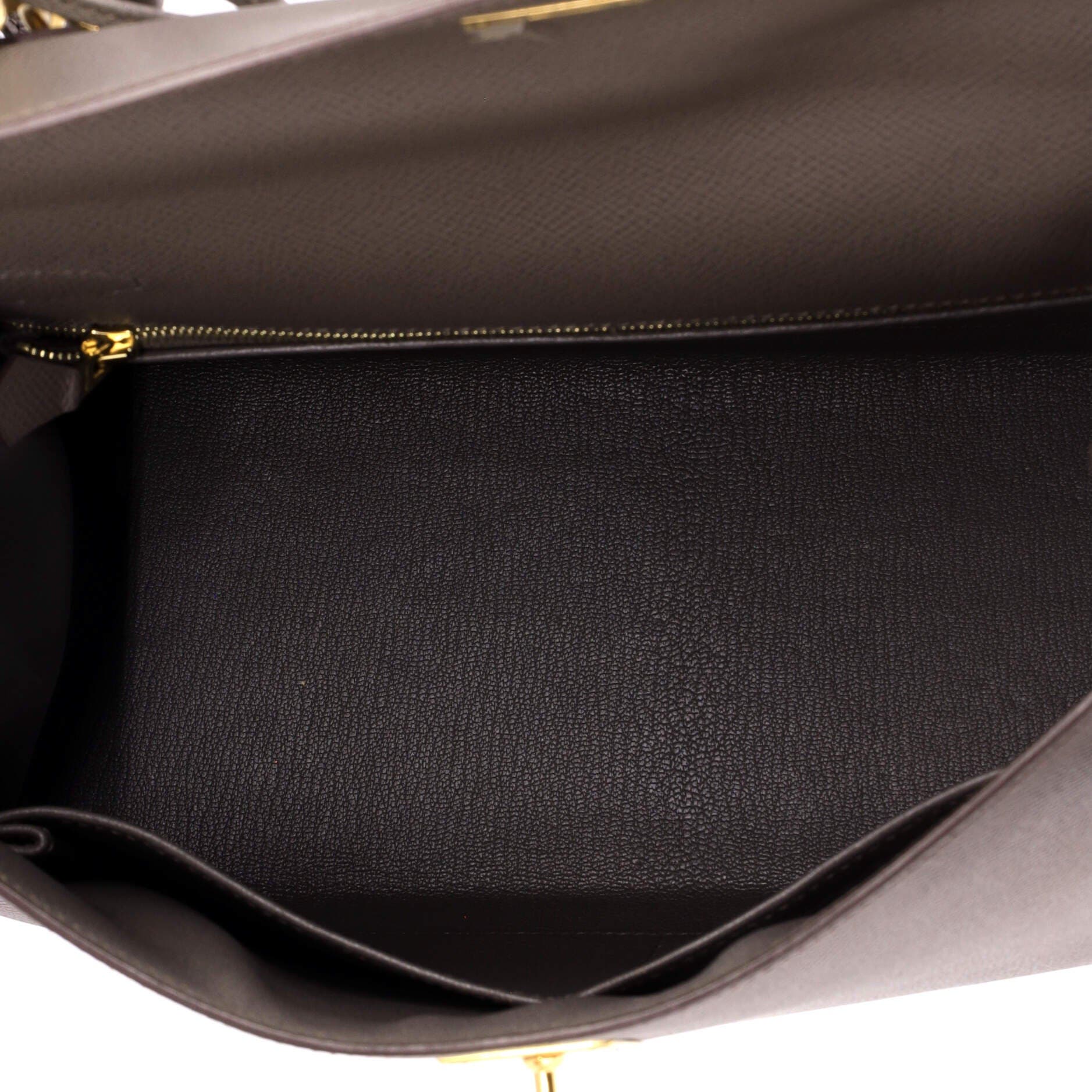 Pre-Owned Hermes Kelly Handbag Grey Epsom with Gold Hardware 28, Alternate, color, Etain