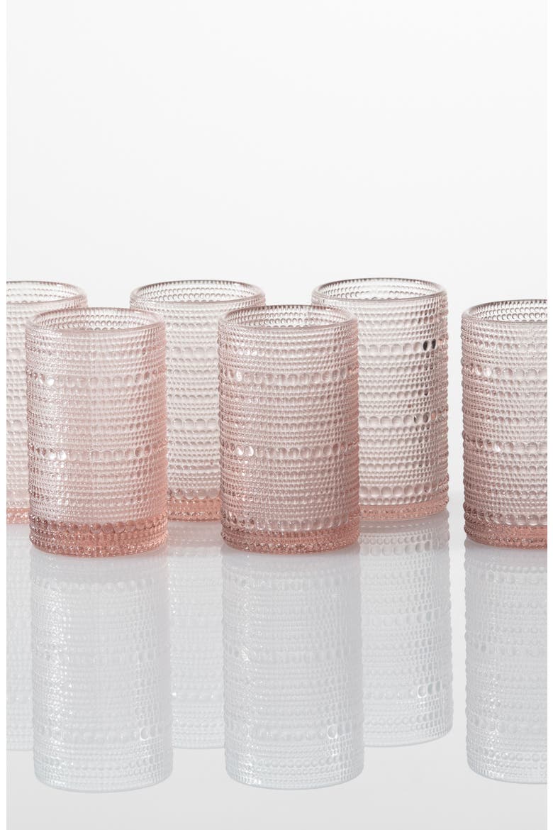 Jupiter Set of 6 Highball Glasses, Alternate, color, PINK ICED