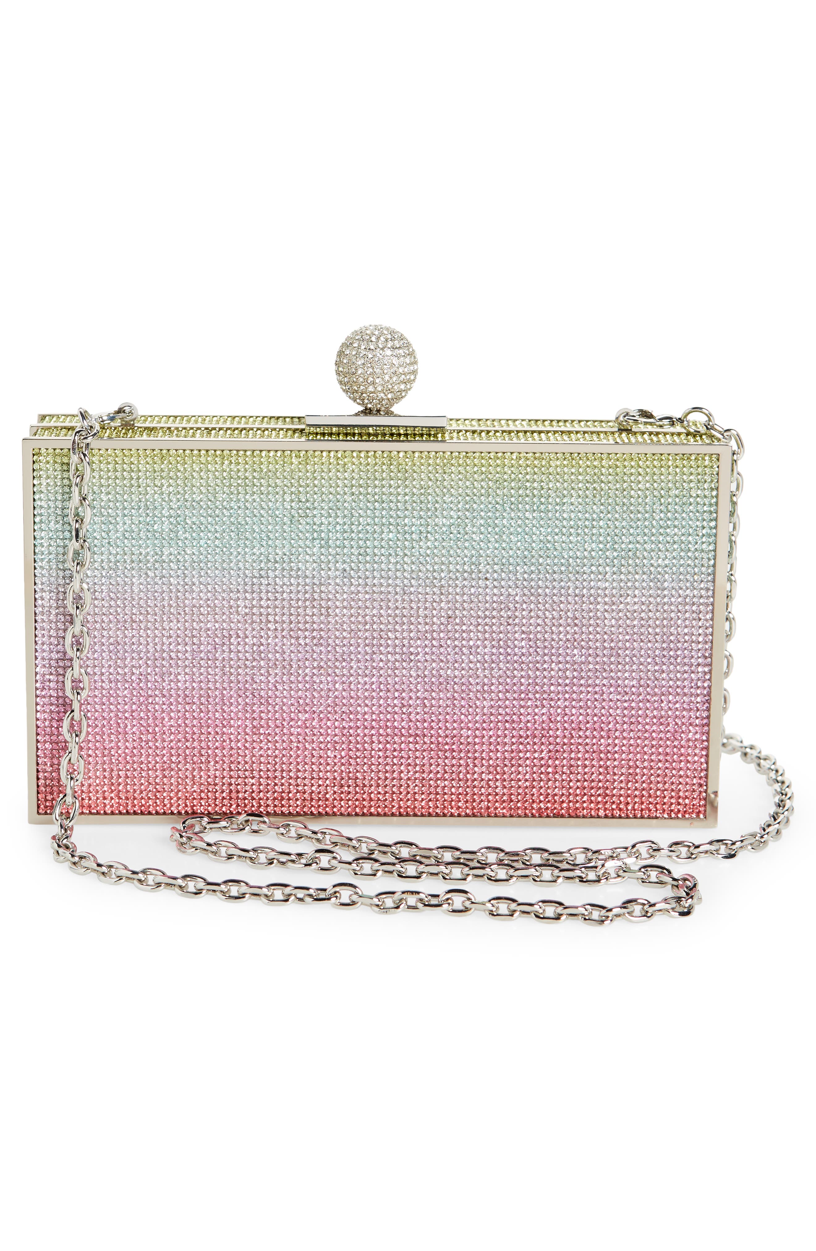 SOPHIA WEBSTER Clara Rainbow Crystal Box Clutch, Alternate, color, 