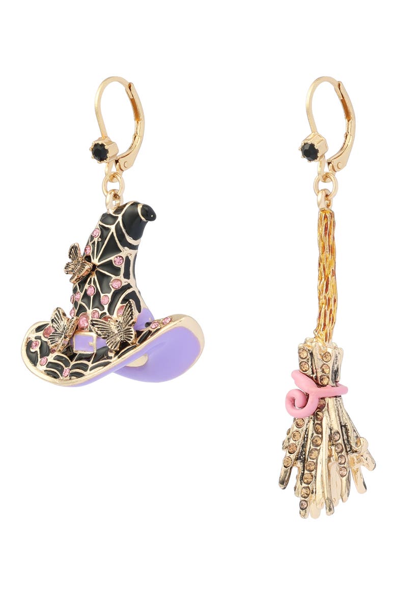 Broomstick Leverback Drop Earrings, Alternate, color, PURPLE