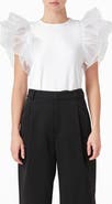 Endless Rose Organza Ruffle Sleeve Top