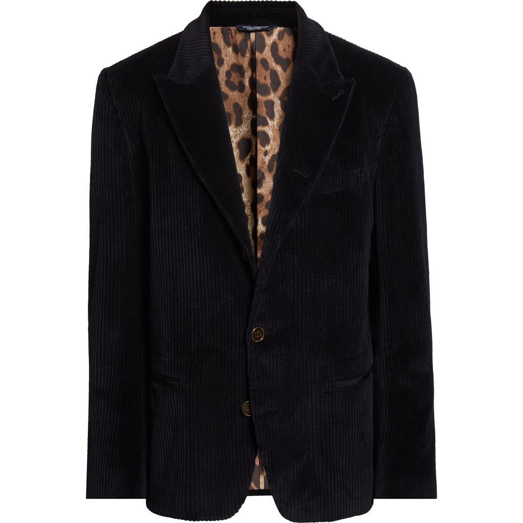 Dolce & Gabbana Men Black Velvet Sicilia Light Single-breasted Blazer In Black