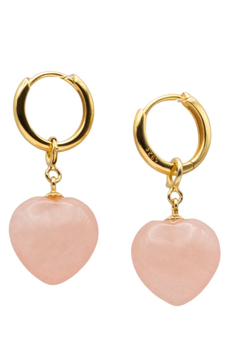 seree Heart  Jade stone charm earrings, Main, color, Pink