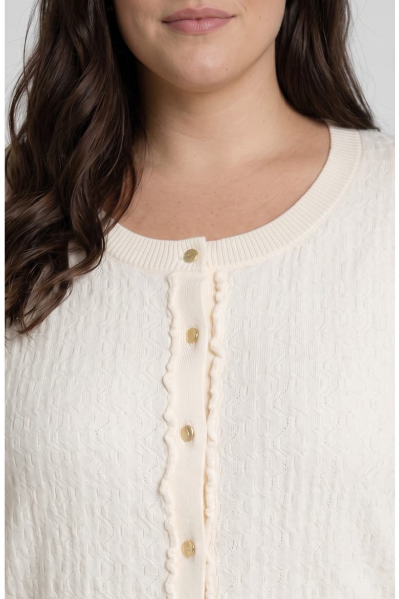 Ruffle Cable Cardigan, Alternate, color, CREAM