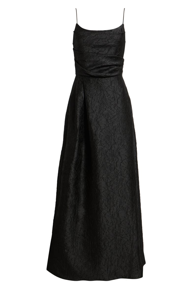 Cayetana Lace A-Line Gown, Alternate, color, BLACK