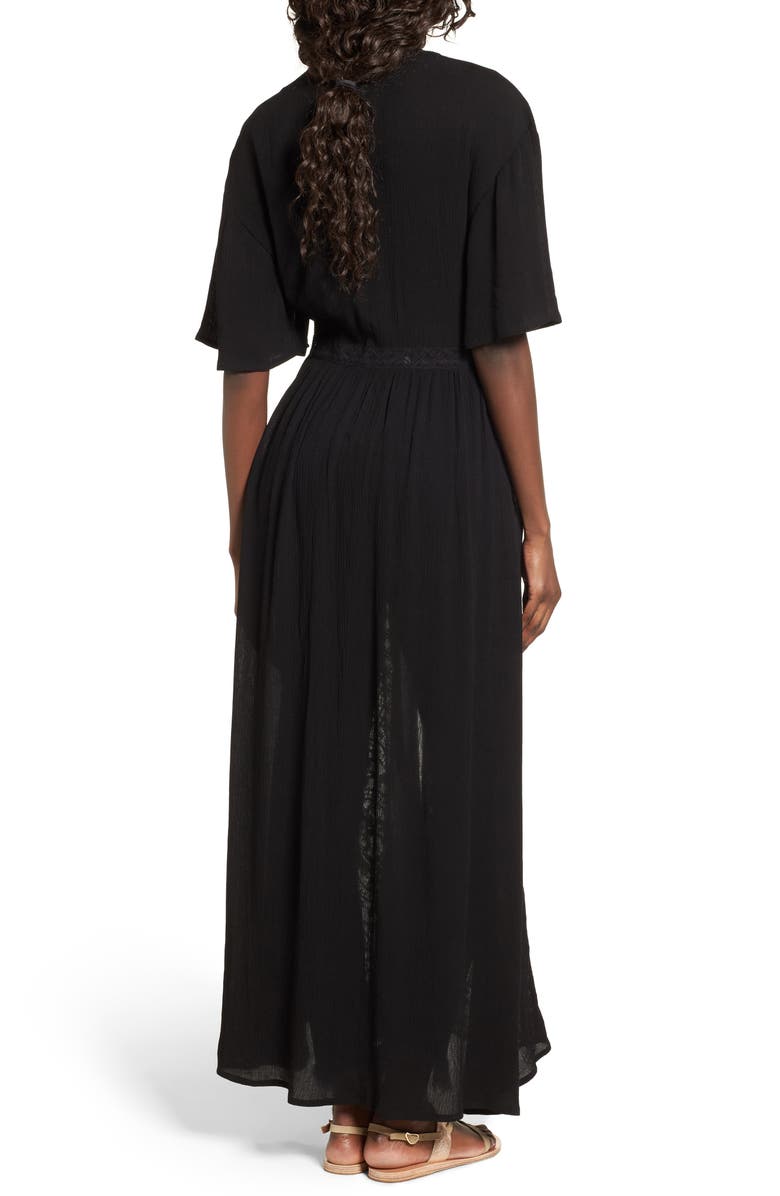 Sun & Shadow Lace Inset Duster, Alternate, color, Black