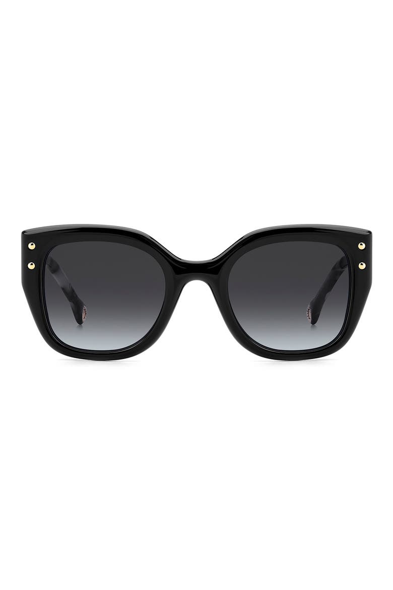 51mm Gradient Square Sunglasses, Main, color, BLACK/ DARK GREY SF