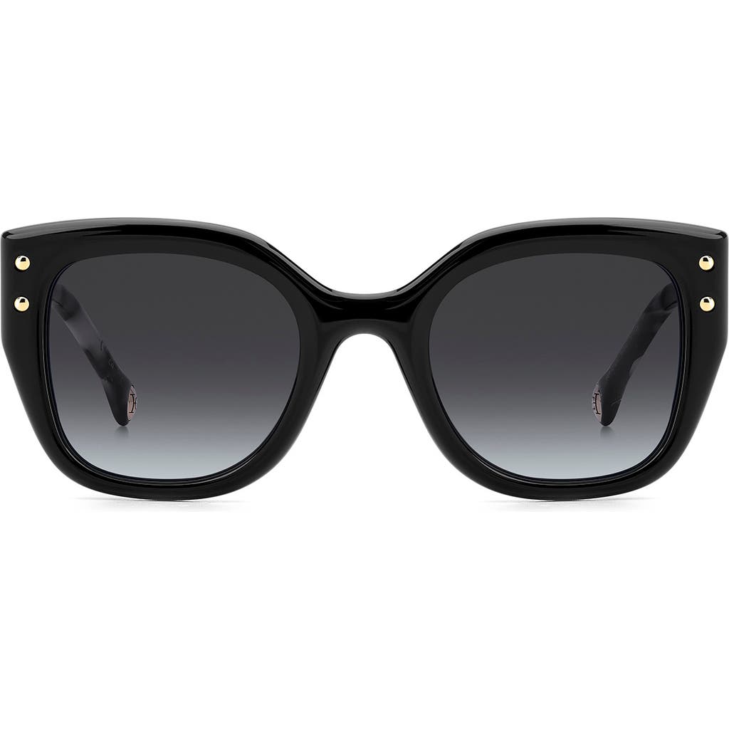 Carolina Herrera Her312 Logo-print Square Acetate Sunglasses In Black/dark Grey Sf