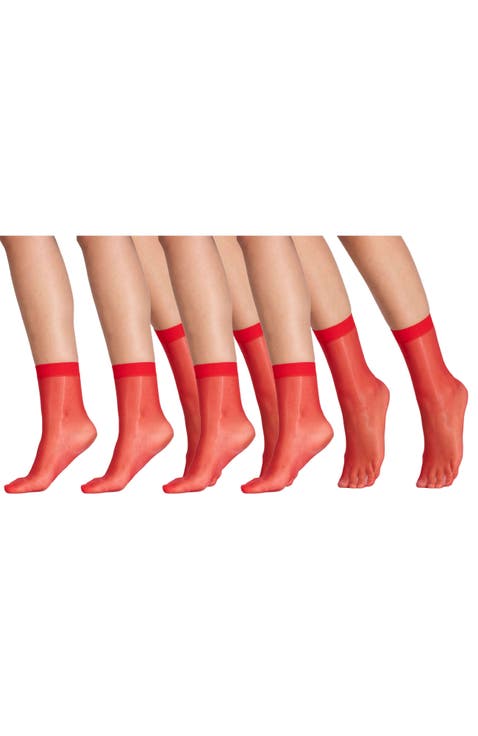 4 Pairs of Glossy Sheer Socks