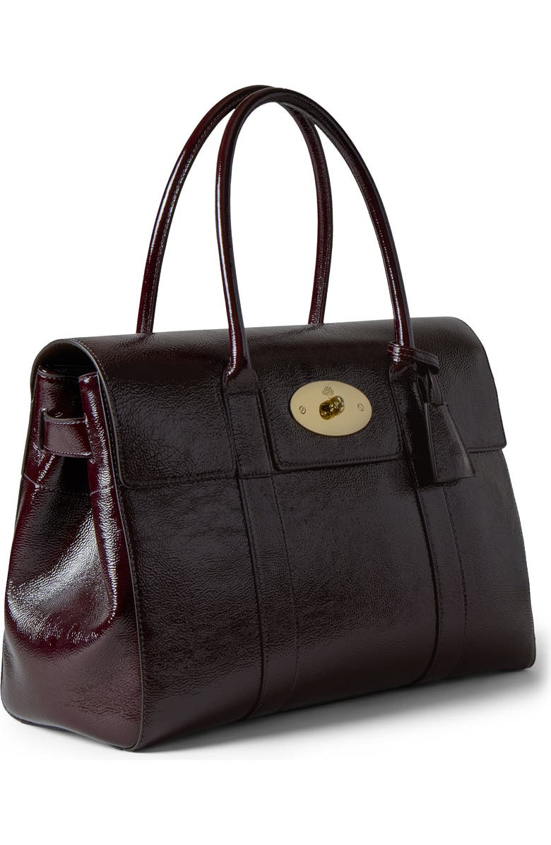 Mulberry Bayswater Patent Leather Handbag, Alternate, color, Deep Aubergine