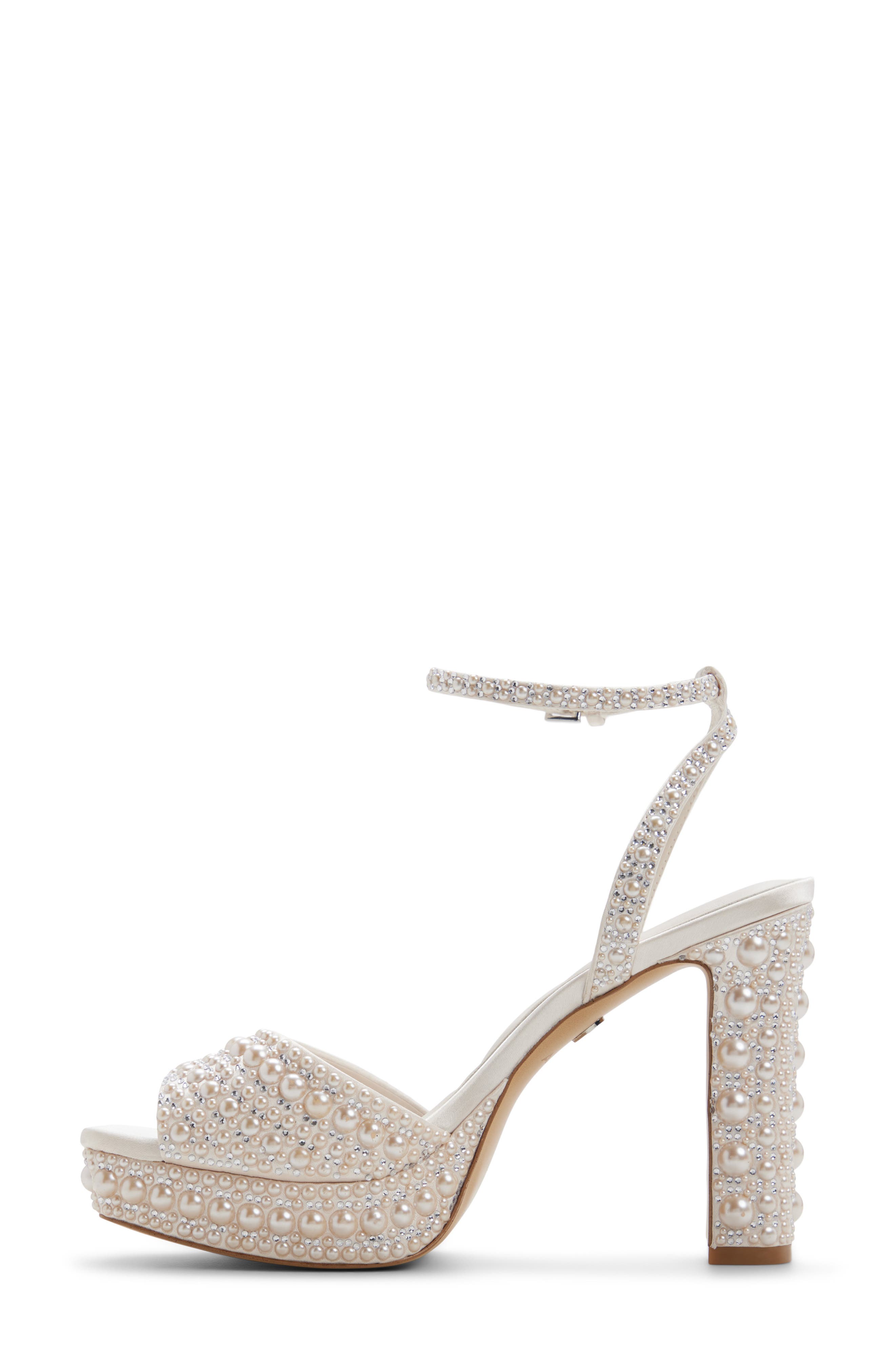 ALDO Chicgleam Ankle Strap Platform Sandal, Alternate, color, Other White