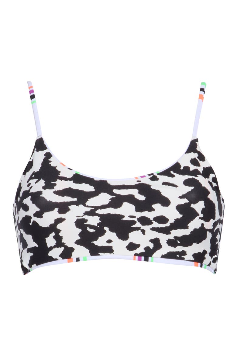 Ceci Striped Scoop Neck Bikini Top, Alternate, color, WHITE