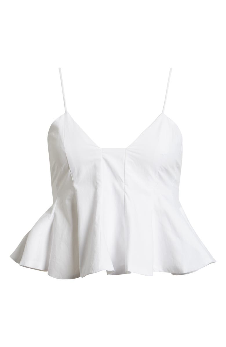 DELUC Azores Seamed Peplum Cotton Top, Alternate, color, Off White