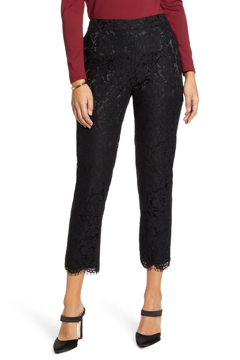 Lace Pants, Main, color, BLACK