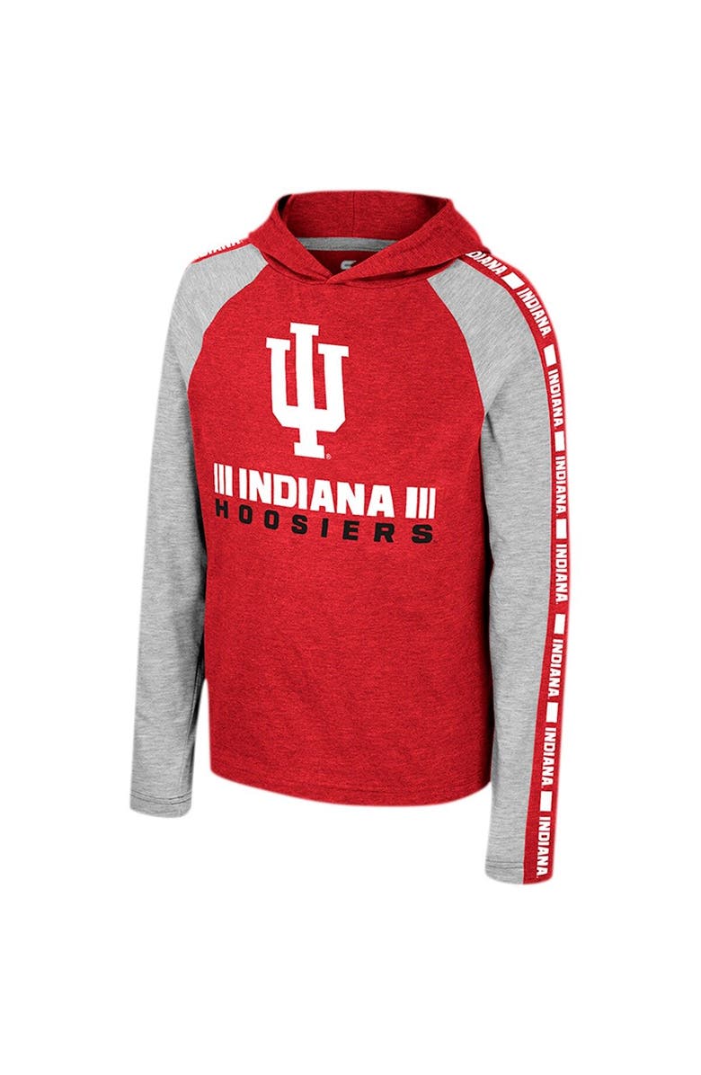 COLOSSEUM Youth Colosseum Crimson Indiana Hoosiers Ned Raglan Long Sleeve Hooded T-Shirt, Alternate, color,