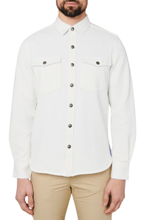 Solid Waffle Knit Shirt Jacket