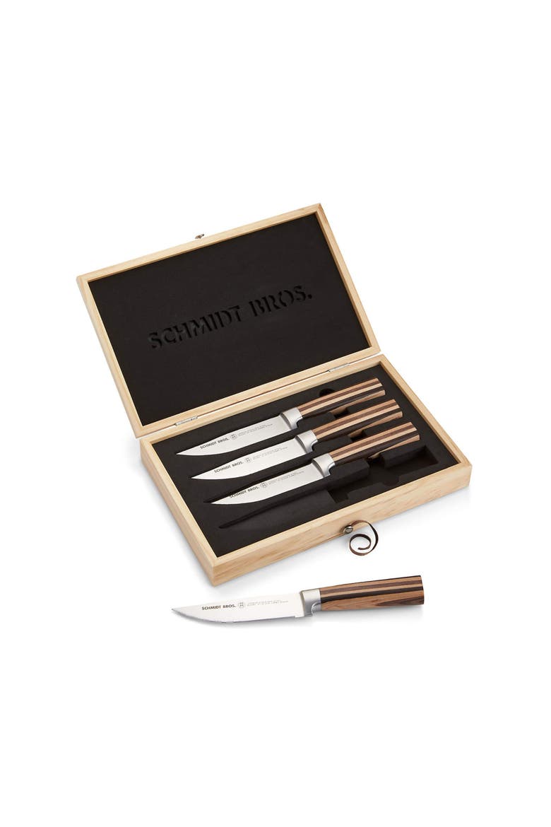 Farmhouse 4-Piece Steak Set, Alternate, color, Brown