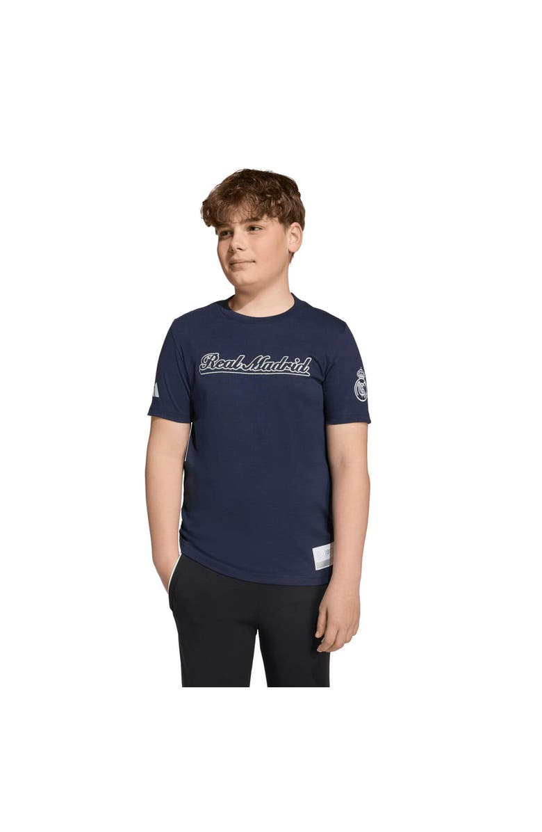 adidas Youth adidas  Blue Real Madrid US Pack Pullover Hoodie, Alternate, color, Blue