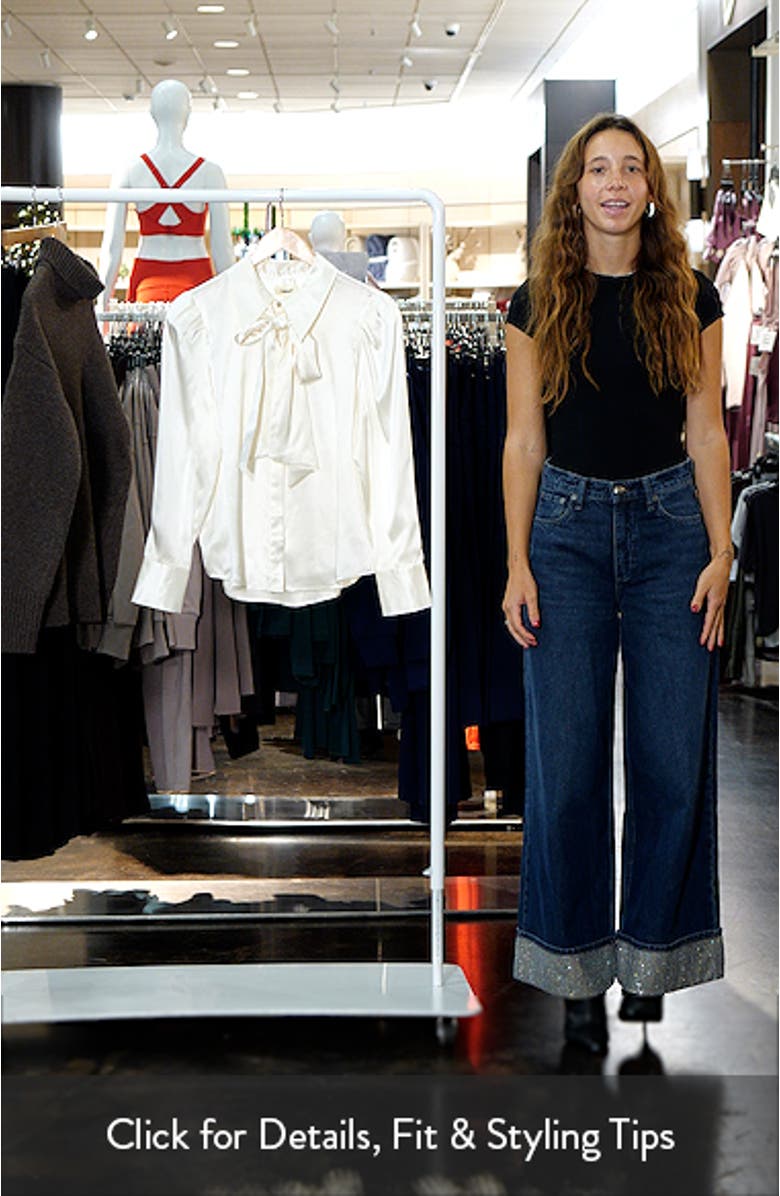 Honey Silk Tie Neck Button-Up Shirt, sales video thumbnail