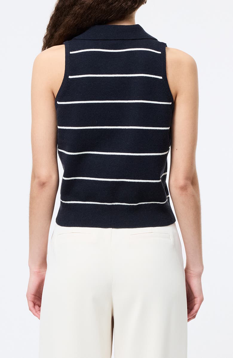 French Connection Sloane Sleeveless Top, Alternate, color, 40-Marine-Porcelain Crm
