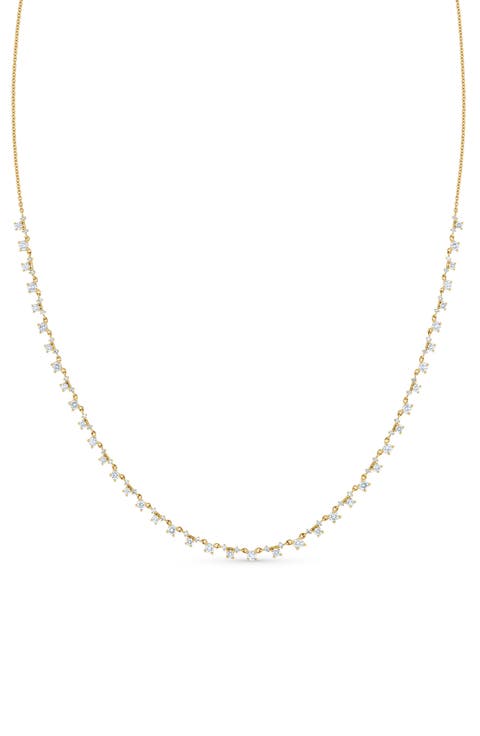 Solstice 18k Gold Diamond Half Tennis Necklace