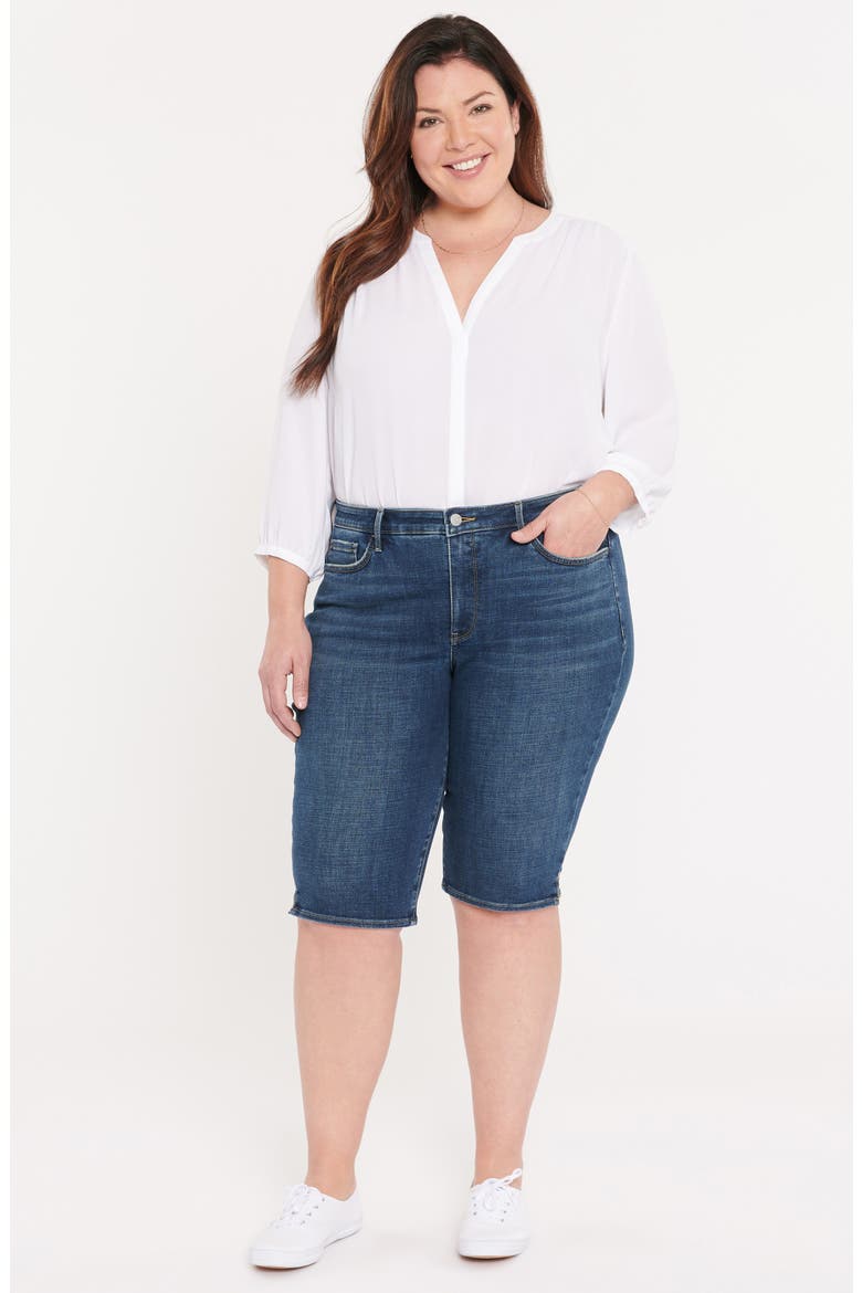 Side Slit Denim Bermuda Shorts, Alternate, color, MARCEL MARE