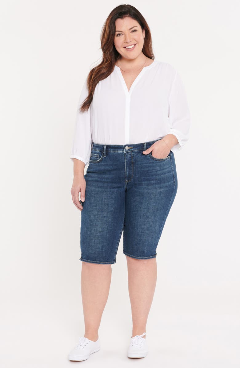 NYDJ Side Slit Denim Bermuda Shorts, Alternate, color, 