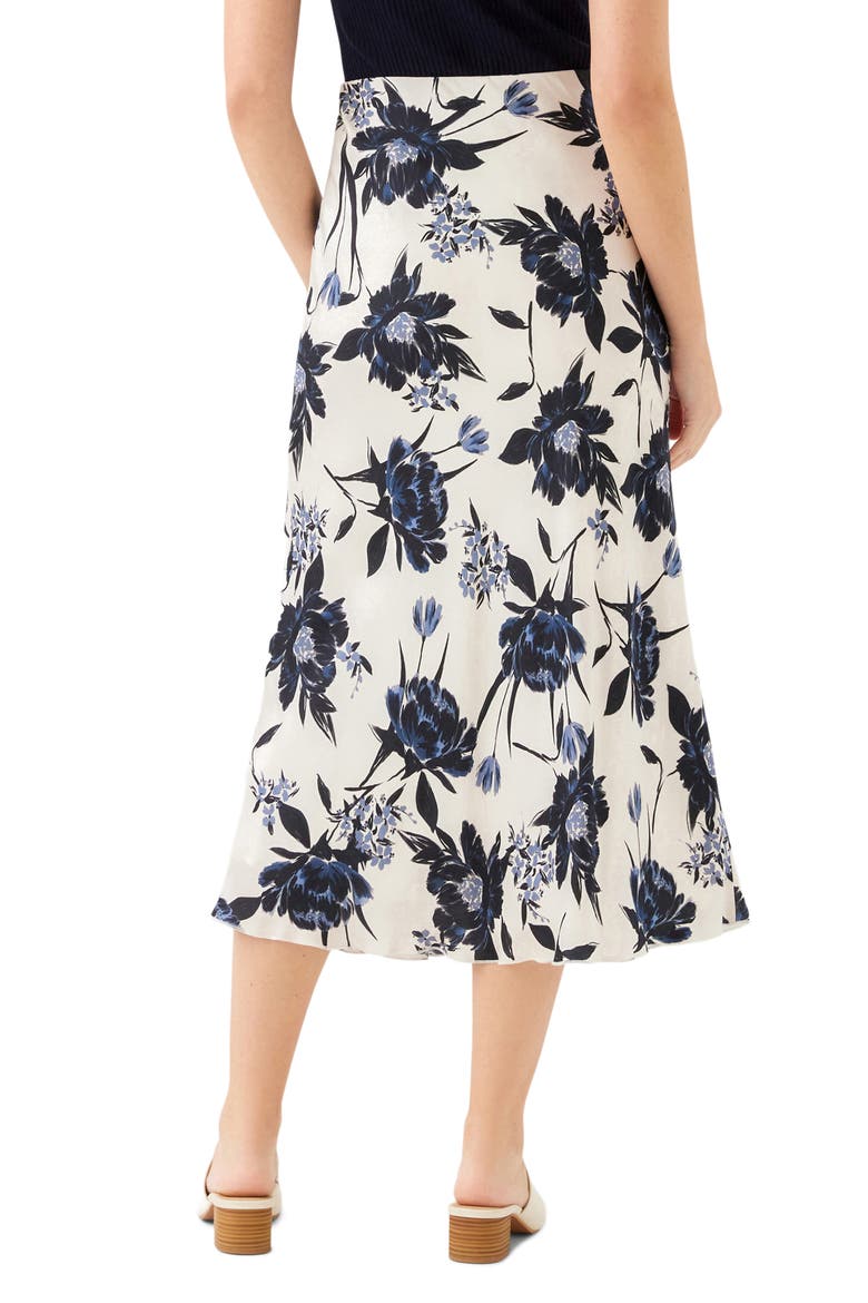 Abstract Print Satin Bias Cut Midi Skirt, Alternate, color, PRINT