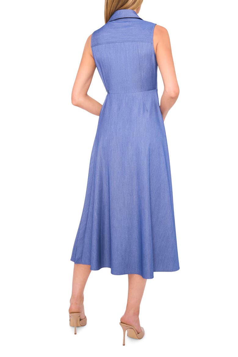 Pleated Faux Wrap Dress, Alternate, color, INDIGO